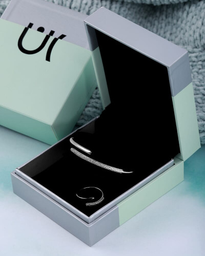 Silver bracelet and ring set for women