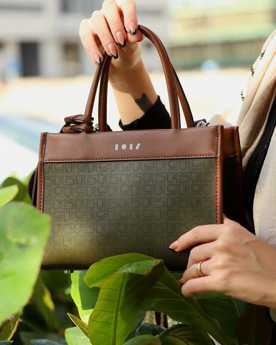 Olive and brown bag with modern design