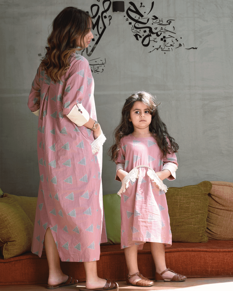 AlHanouf women's galabia in pink Choose the size::(S)