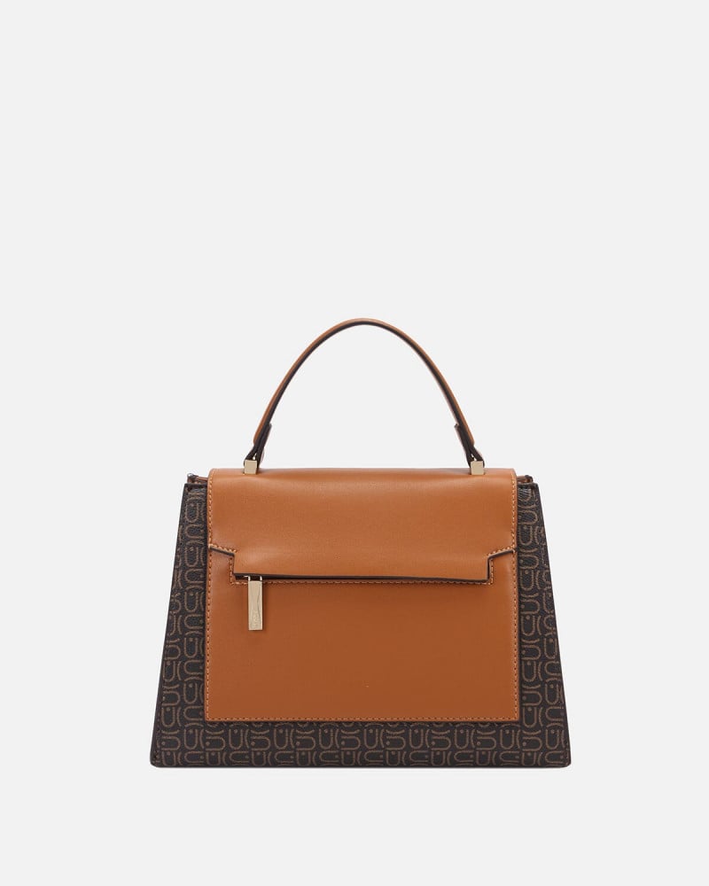 Brown women's bag with a modern design
