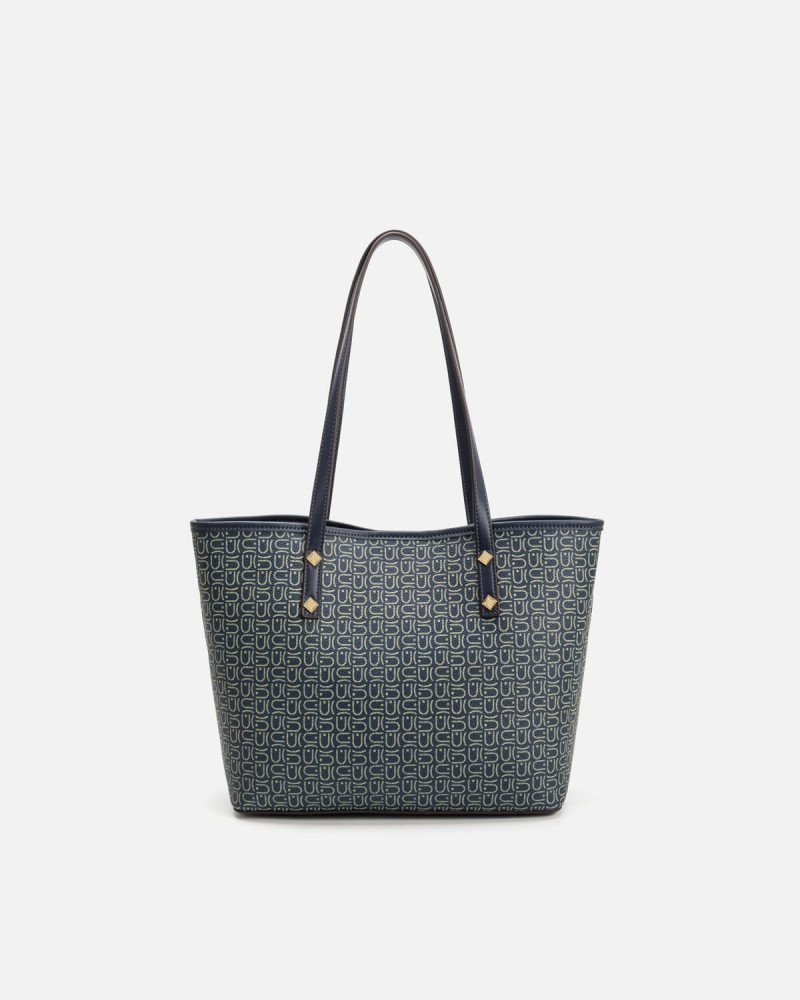 Blue women's bag with classic design