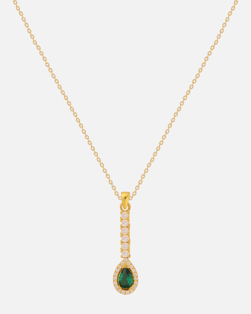 Silver women's necklace with an elegant design in golden color