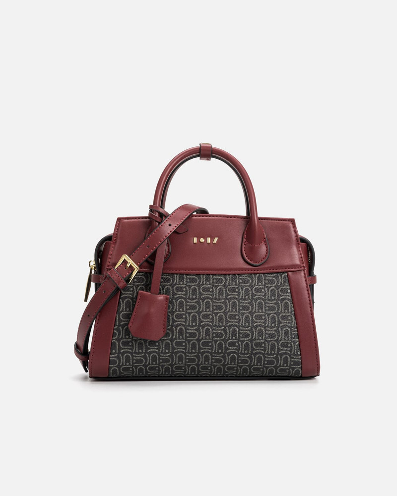 An elegant burgendy women's bag