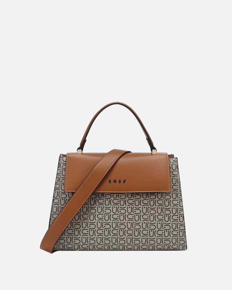 Brown women's bag with a modern design