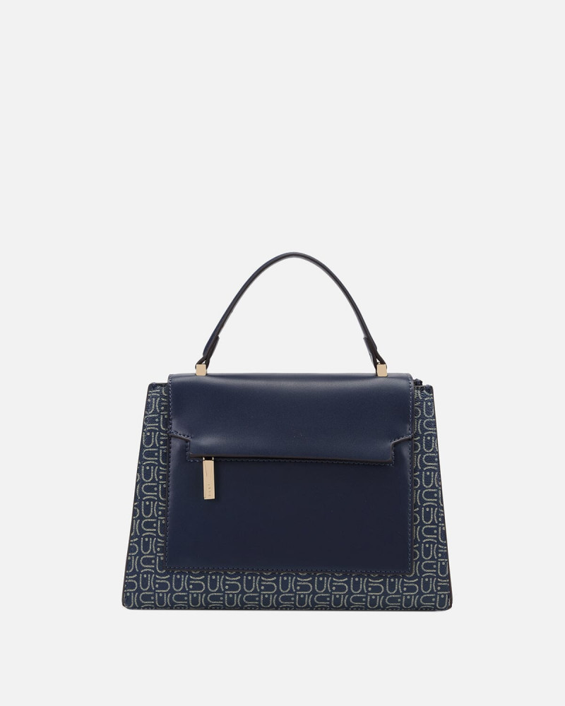 Blue women's bag with a modern design