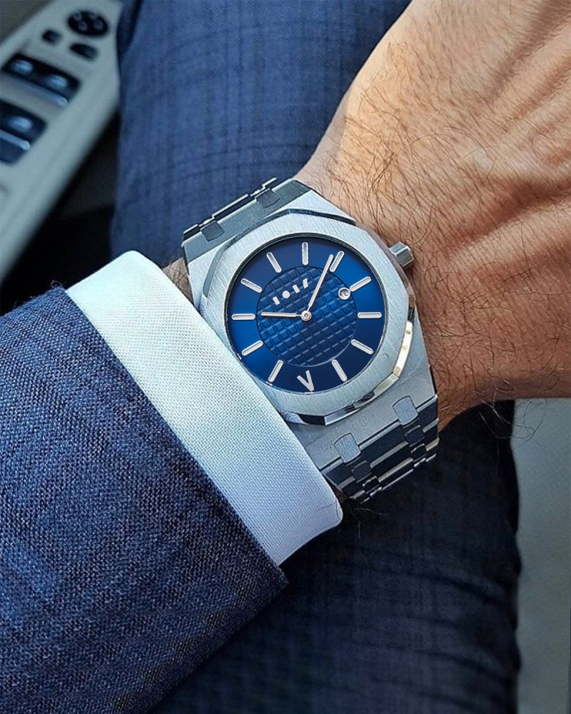 Alfaseel watch for men in silver