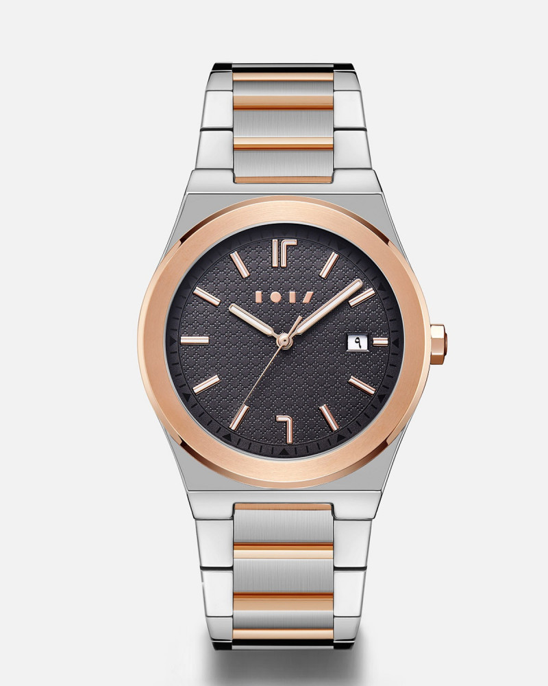 Salman watch for men in silver and rose gold