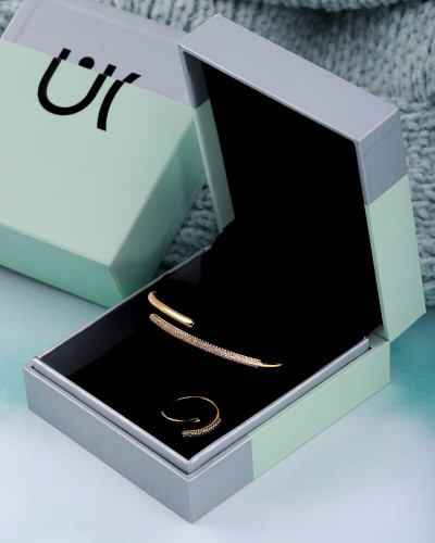 Silver bracelet and ring set for women