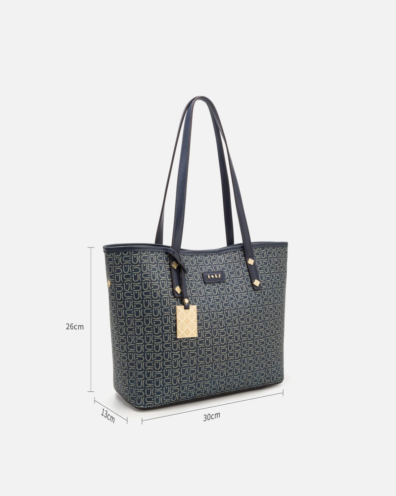 Blue women's bag with classic design