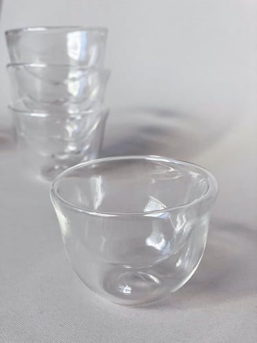 فنجان قهوة دبل زجاج - 6 حبات