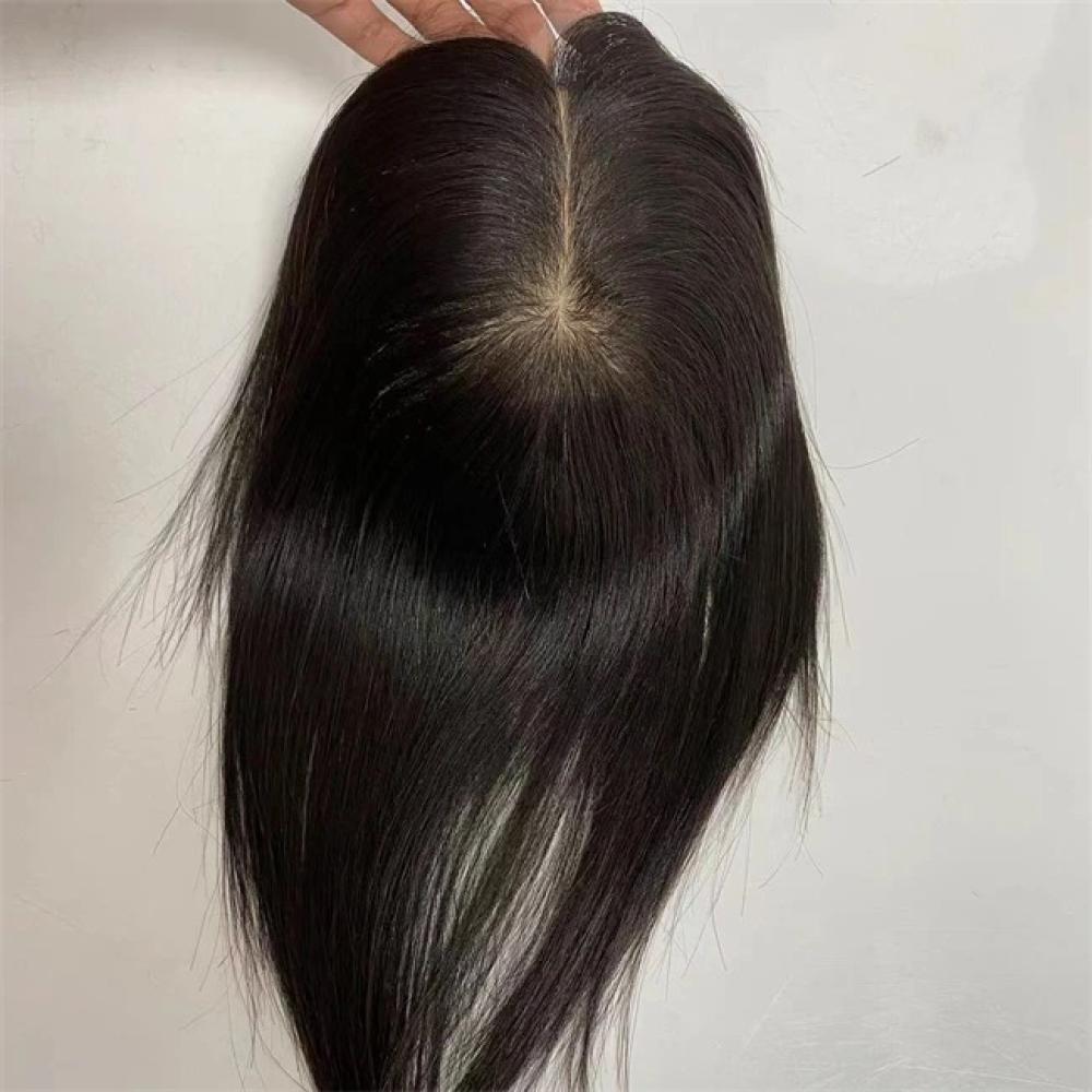 مقدمة شعر توبر طول اسود طبيعي قاعده حرير شعر طبيعي 100٪