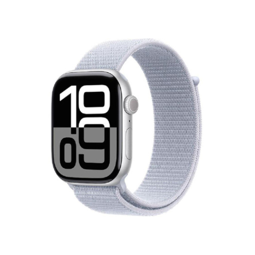 ساعة Apple Watch 10 مقاس 46 مم – فضي بسوار أزرق ال...