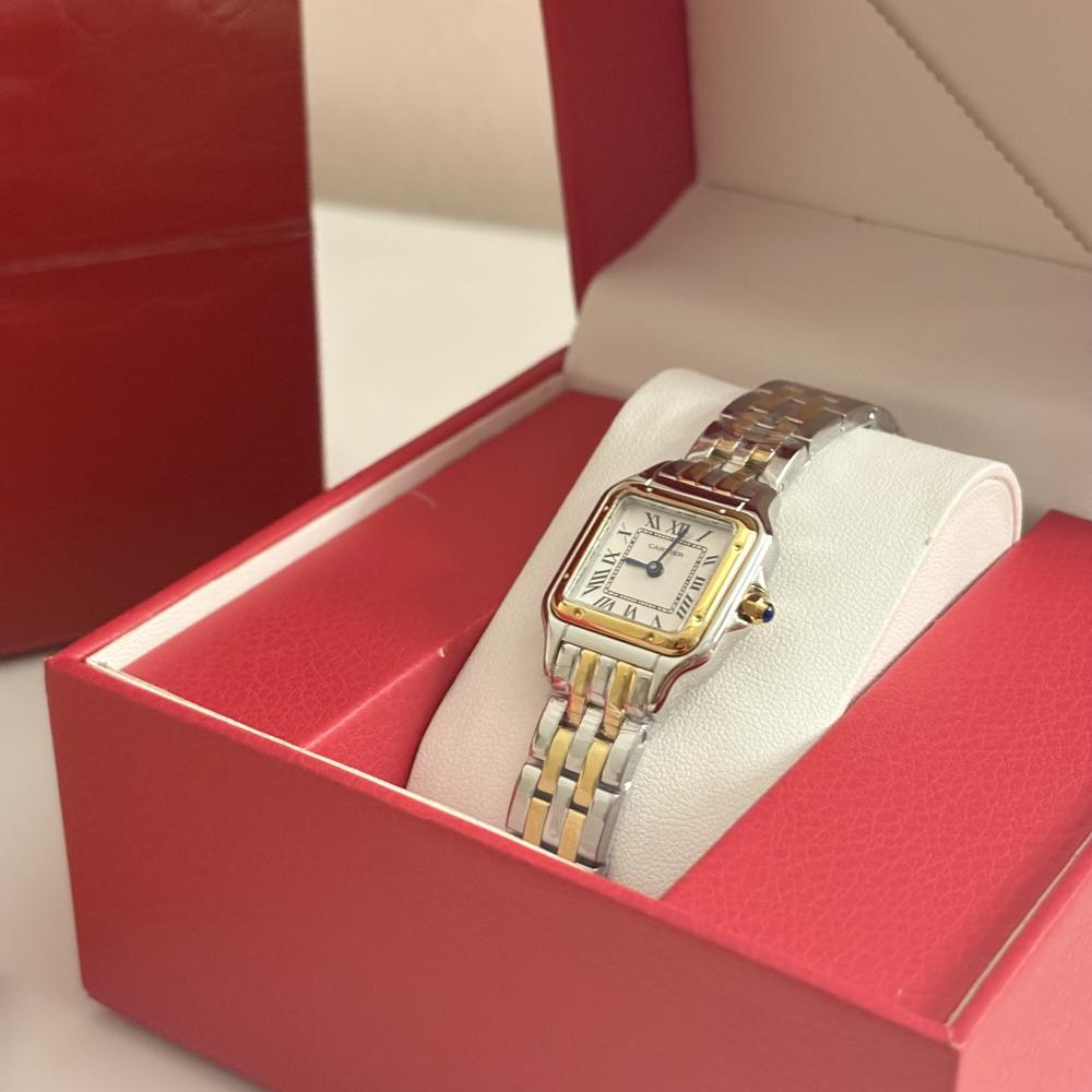 ساعة كارتيير ميني فضي ذهبي