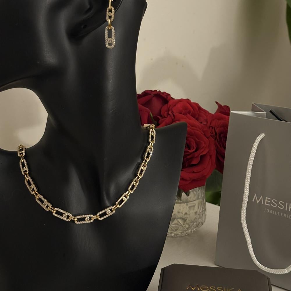 طقم ميسيكا فضي وذهبي