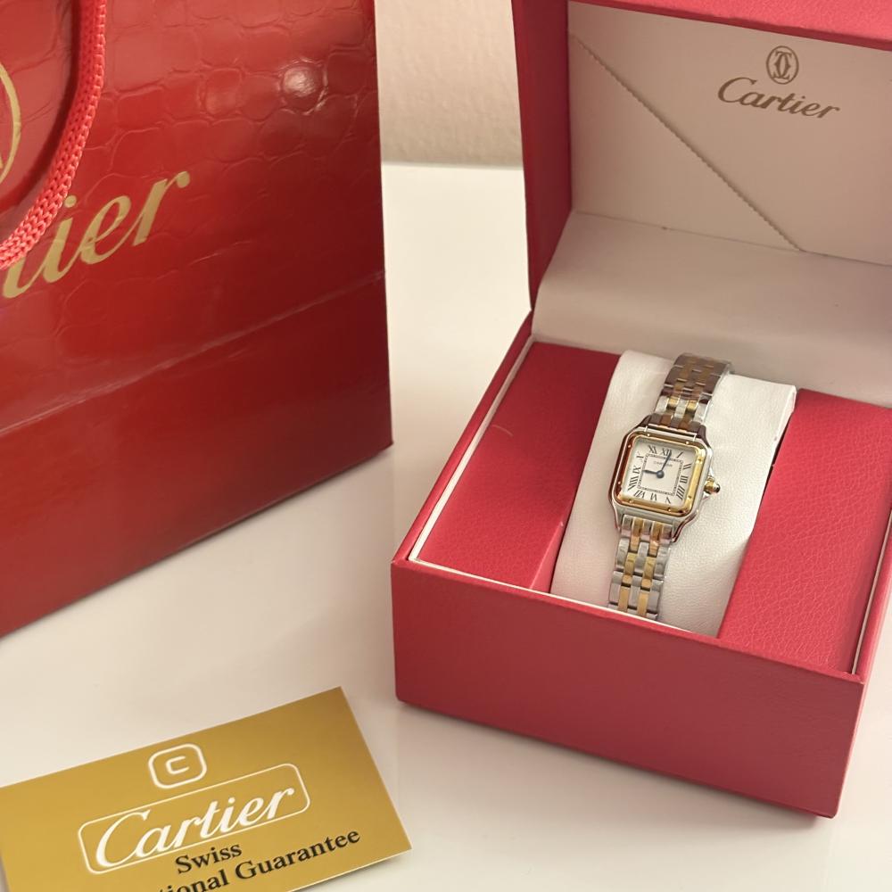 ساعة كارتيير ميني فضي ذهبي