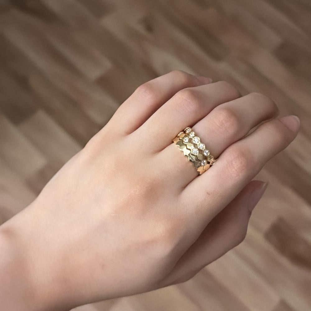 سوار وخاتم شوميه ذهبي تصميم خلية النحل