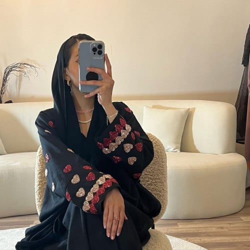 عبايه قماش لنن طبيعي
