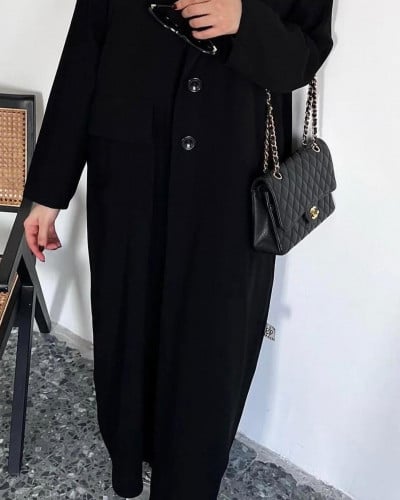 عباية سوداء قماش كريب