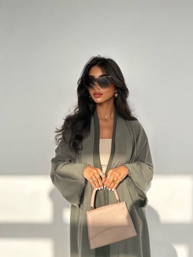عبايه قماش كريب كتان ناعم