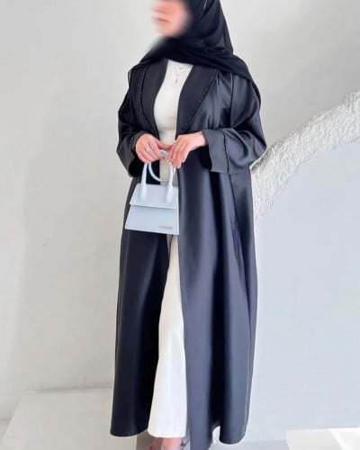 عباية سوداء قماش كريب