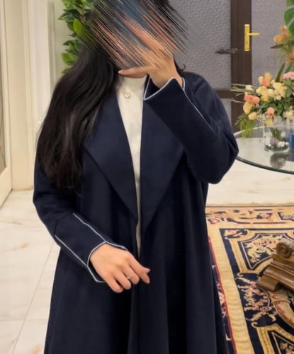 عباية قماش شامواه كحلي