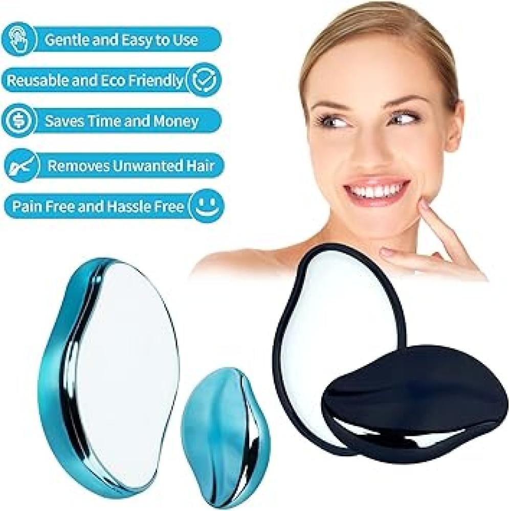 أداة إزالة شعر كريستال سحرية قابلة لإعادة الاستخدام لإزالة الشعر دون ألم للرجال والنساء، أستيكة تقشير وإزالة شعر الظهر والذراعين والساقين قابلة للغسل