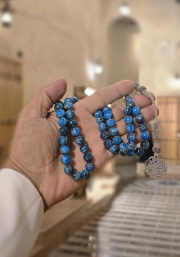 مسباح بكلايت بلجيكي مخلوط طربزونه فضه عيار 925