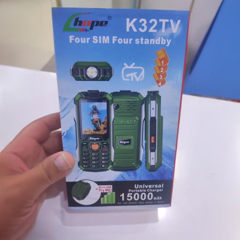 K32 TV Rugged Phone with Analog TV and Four Active SIM Cards