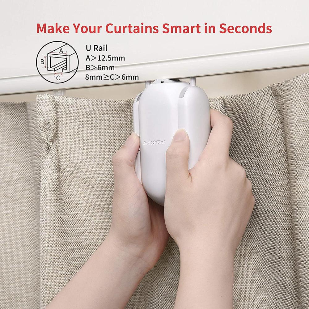 SwitchBot Curtain U Rail 2 – Smart Electric Curtain Motor with App, Timer & Voice Control