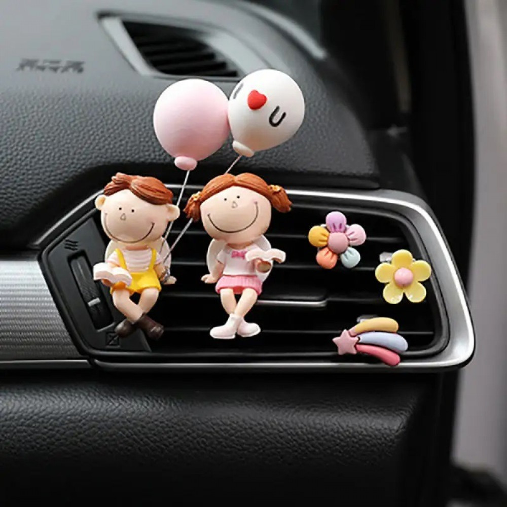 Cute Cartoon Air Outlet Perfume Decorative Couple Ornaments Car