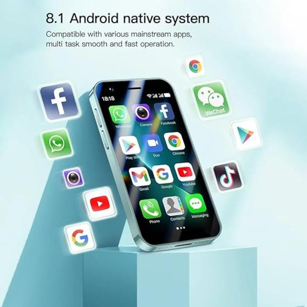 F8 برو ماكس ميني - هاتف محمول صغير 3G ثنائي الشريحة غير مقفل، شاشة 3.0 بوصة، أندرويد 8.1، 1 جيجابايت رام، 16 جيجابايت ذاكرة، هاتف للأطفال بحجم الجيب