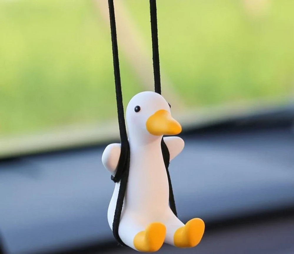 Cute Swinging Panda or Duck ,Car Mirror Accessories Small Duck Car