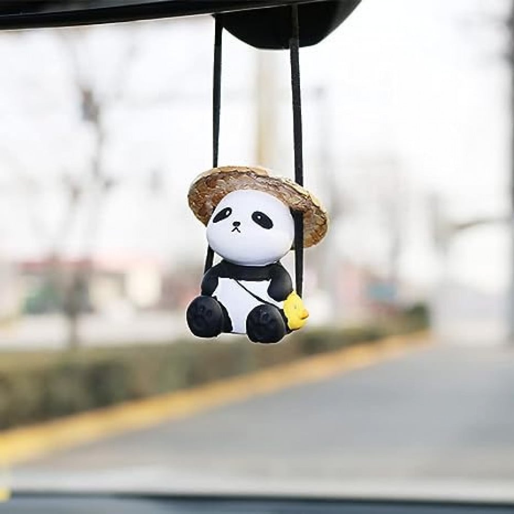 Swinging Panda Car Hanging Ornament, Car Hanging Accessories for Rear View  Mirror, Funny Car Decor Cute Things Car Pendant Swinging Panda Hanging