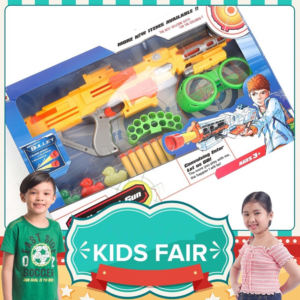 18 inch Nerf gun toy with soft foam bullets for kids including goggles and target Ajeeb Ghareeb Phones Tablet Games Electronics Tools ana Accessories