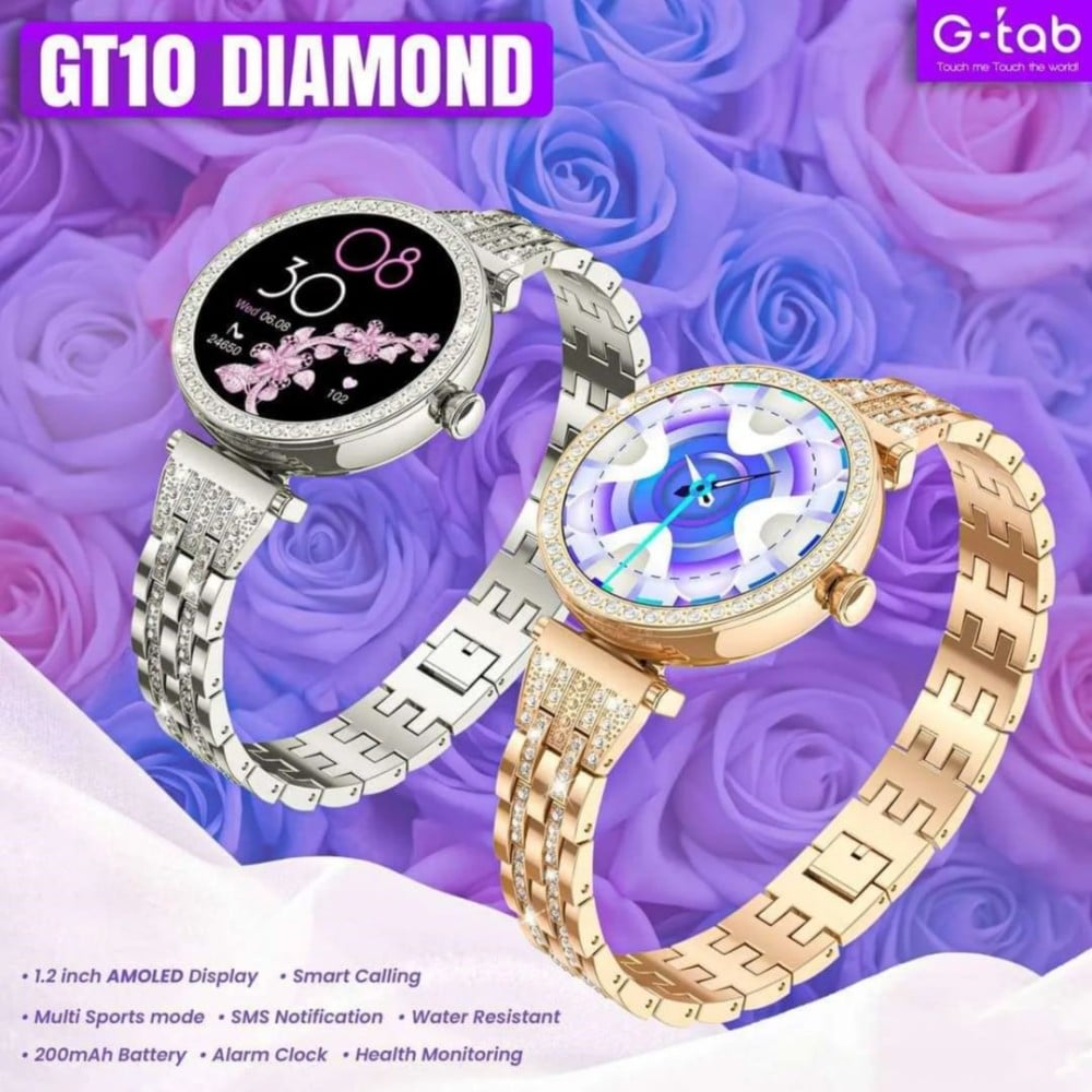 G-Tab GT 10 Smart Watch Diamond, AMOLED screen, sleep monitoring, heart  rate tracking, 256 MB memory, full touch, 200mAh battery, supports Android  and iOS - Ajeeb Ghareeb . Phones Tablet Games Electronics