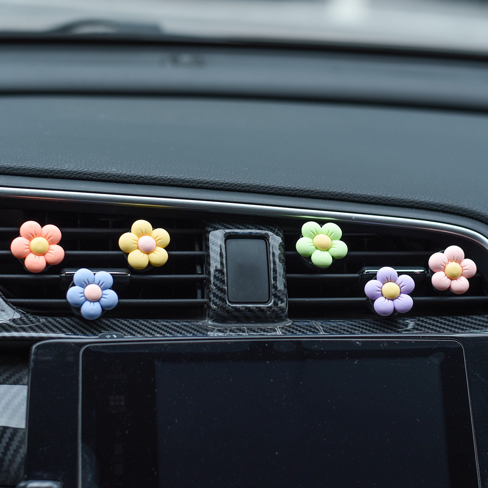 Car Vent Clip, 6 Pcs Cute Flowers Car Air Vent Clips Lovely Flower  Aromatherapy Car Air Freshener Vents Clips For Car Air Vent Decorations