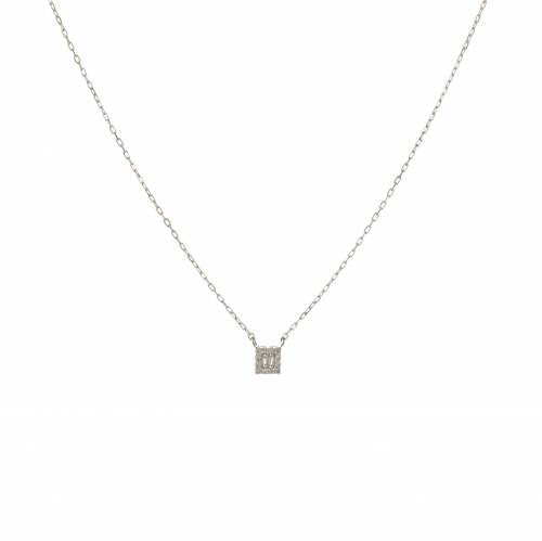 سلسال مربع الشكل من الذهب الأبيض