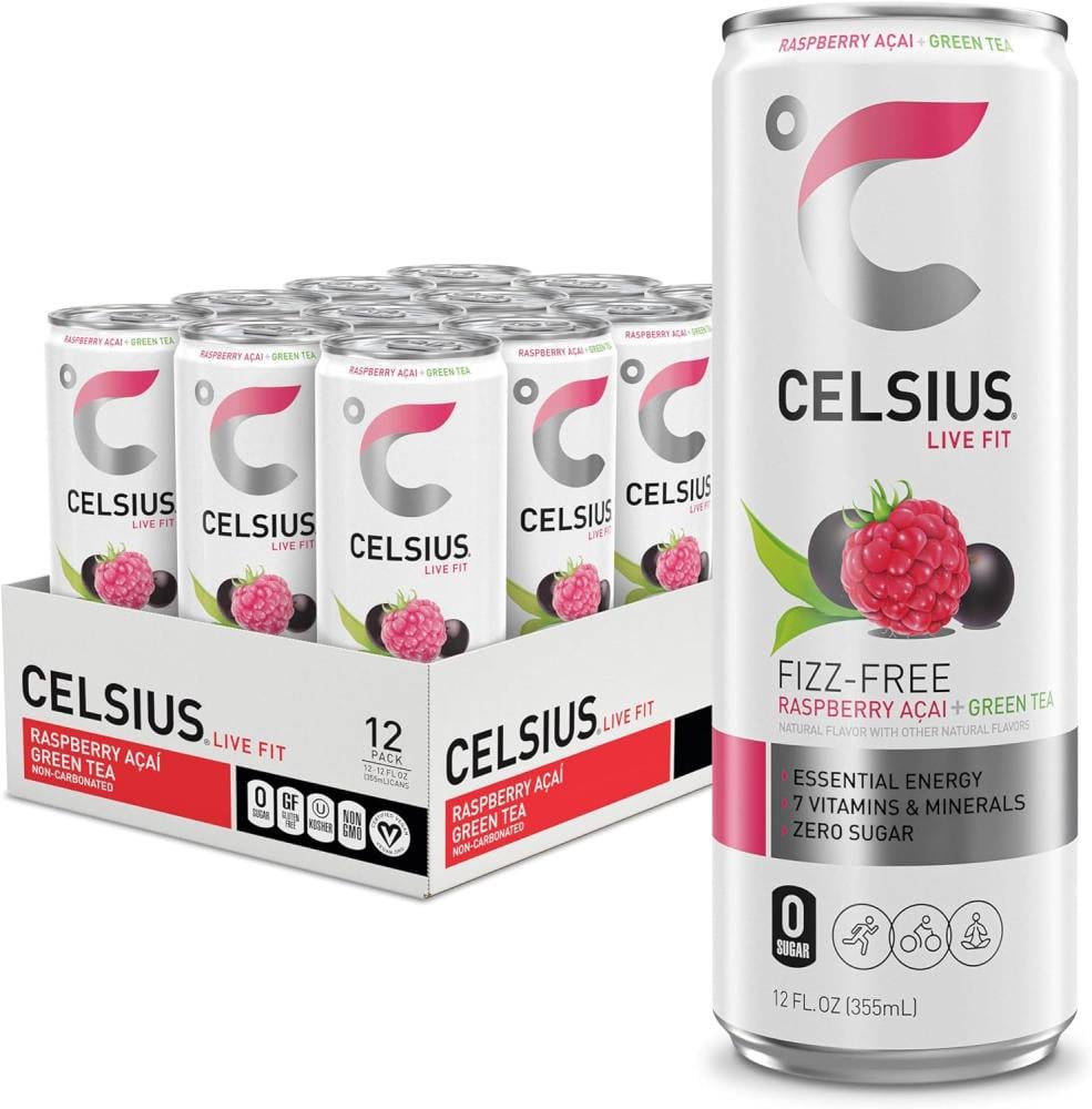 مشروب الطاقة سلسيوس-بنكهة(توت الاساي!)-خالي السكر-لقبل التمرين!-Celsius Fitness Drink