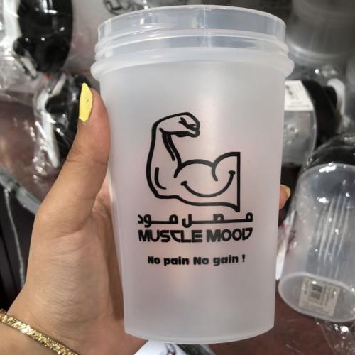 شيكر براند مصل مود(شفاف،غطاء أسود)-400مل+كرة خلط ه...