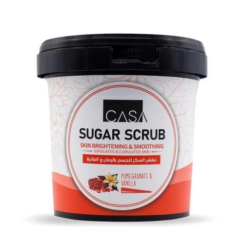 كازا مقشر السكر بالرمان والفانيلا للجسم 600غ