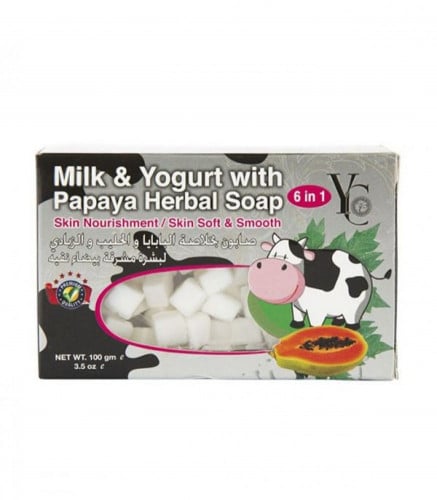 حليب وزبادي مع بابايا صابون أعشاب 100 جم