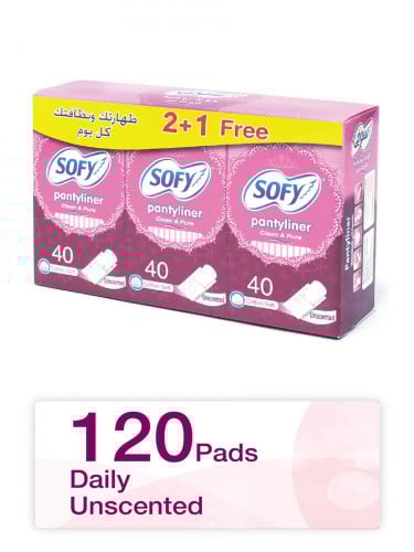 سوفي فوط يومية كلين أند بيور  40 *4فوطة ملمس قطني  مقاس عادي  غير معطر