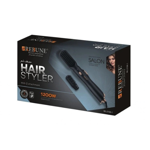 مصفف شعر RE-2108-1 قطعة واحدة من ريبون أسود مطاطي/أسود مطفي