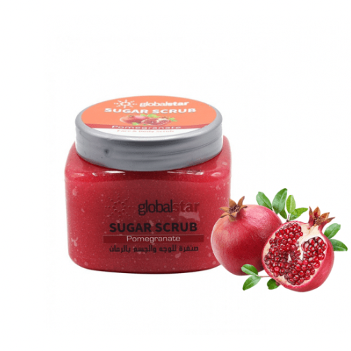صنفره للوجه و الجسم بالسكر والرمان من قلوبال ستار- 600جرام