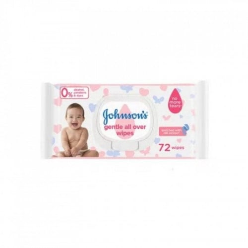 مناديل لتنضيف لطيف لكامل البشرة جونسون 72مناديل