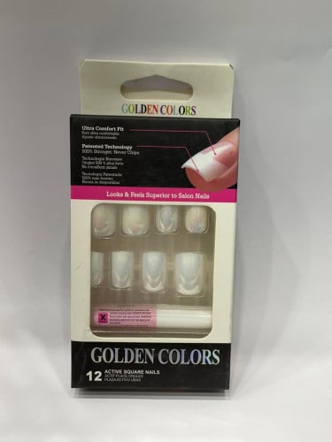 اظافر ذهبية اللون 12 قطعة