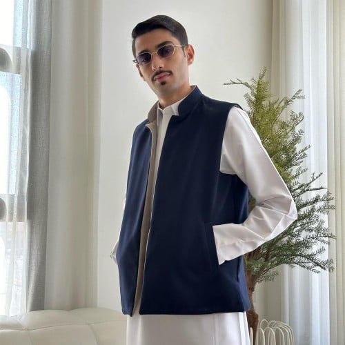 سديري جوخ لون كحلي - بيج