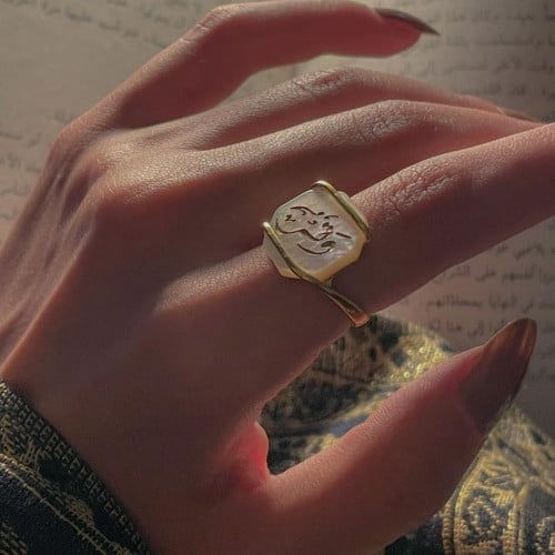 خاتم ملكي بالاسم فضة خالص إيطالي عيار 925