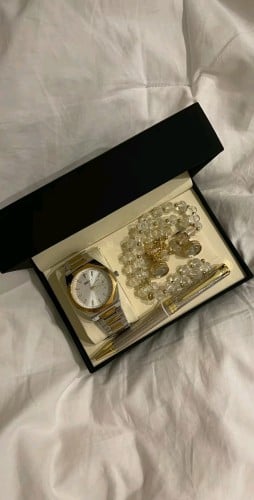 طقم ساعه رجالي ملكي ذهبي