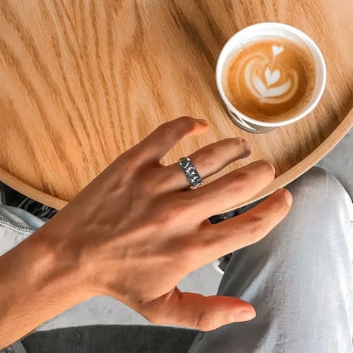 خاتم بالاسم صدف طبيعي